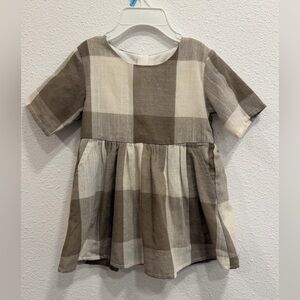 Roolee Plaid Kids Top - Brown and Cream